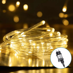 Liniowe lampki sznurkowe 15m Φ5mm ciepła biel niskonapięciowe IP44