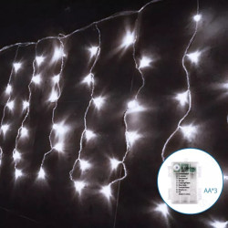 Lampki soplowe 300 LED 15 m zimne światło na 3 baterie AA bezprzewodowe
