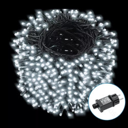 Lampki sznurkowe 300 LED zimne światło 15m z kablem 3m IP44