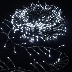 Lampki sznurkowe 200 LED zimne światło 5m + 3m zielony przewód IP44