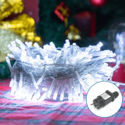 Lampki sznurkowe zewnętrzne 100 LED 10 m zimna barwa przezroczysty przewód