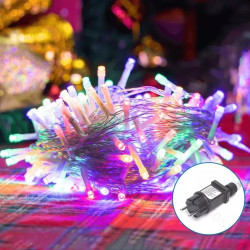 Zewnętrzne płaskie lampki choinkowe 100 LED RGBY 10m z kablem 3m