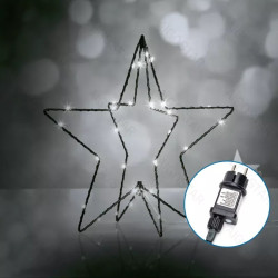 Dekoracja LED 3D gwiazda pentagram 3,6W zimne światło 63 diody 30cm