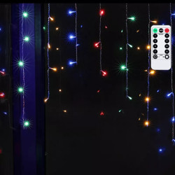 Kurtyna LED 200 diod RGBY 3x1m z pilotem i efektem fali, IP44