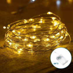 Lampki drucikowe LED 50 szt. ciepłe światło 5 m na 3 baterie AA