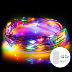 Lampki dekoracyjne 40 LED 4 m kolorowe RGBY na baterie guzikowe