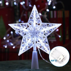 Dekoracja LED gwiazda 17 cm 10 diod zimne światło na baterie