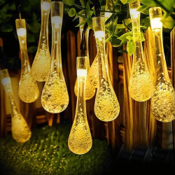Liniowe lampki solarne 50 LED ciepłe światło 10 m z panelem 2 m