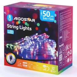 Liniowe lampki LED 5 m RGBY 3,6 W IP44 z zasilaczem, 50 diod