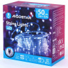 Liniowe lampki LED 5 m 50 diod barwa zimna, zasilacz 8 trybów, IP44