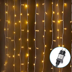 Lampki sople LED 100 ciepłych diod na 5 m przewodzie z zasilaczem