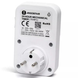 Programator czasowy 24h mechaniczny z uziemionym gniazdem 3680W 250V
