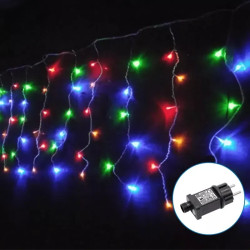Lampki soplowe LED 400 RGBY, 20 m długości, 100 sopli, zewnętrzne i wewnętrzne
