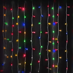 Lampki kurtynowe 180 LED RGBY 0,9x1,8 m na 10 paskach z zasilaczem