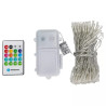 Lampki LED 100 szt. RGBY 10m z pilotem na 3 baterie AA, IP44