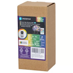 Lampki LED 100 szt. RGBY 10m z pilotem na 3 baterie AA, IP44