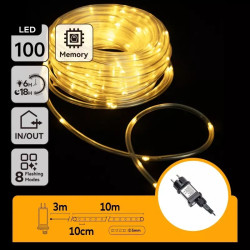 Liniowe lampki sznurkowe LED 10m 100 diod ciepłe światło IP44