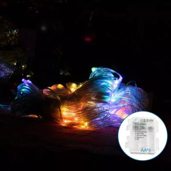 Siatkowe lampki dekoracyjne 300 LED RGBY 4,5x1,5 m na 3 baterie AA