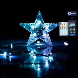 Dekoracyjna gwiazda LED 12 cm z 100 diodami RGBIC i sterowaniem Bluetooth