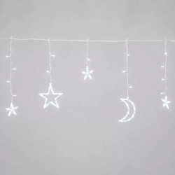 Łańcuch solarny LED 120 diod gwiazdy i księżyce zimne światło 3 m