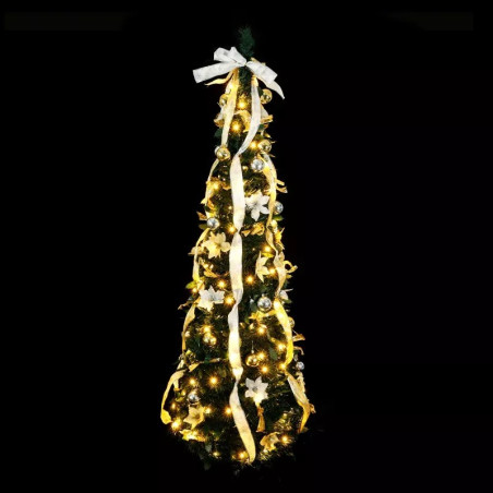 Ozdobna choinka LED 120x40 cm z 80 diodami i 8 trybami ciepłego światła