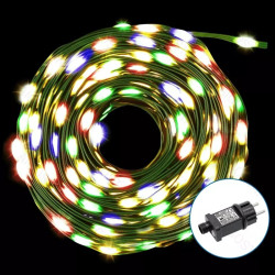 Liniowe lampki sznurkowe 3.6W kolorowe 200LED 20m IP44 z zasilaczem