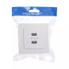 Podwójne gniazdo USB typ niemiecki 5 V 2,1 A białe podtynkowe