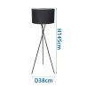 Lampa podłogowa metalowa 145 cm czarna z gwintem E27 do wnętrz