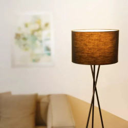 Lampa podłogowa metalowa 145 cm czarna z gwintem E27 do wnętrz