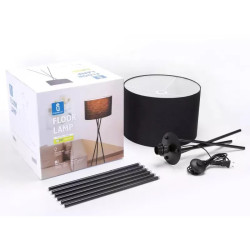 Lampa podłogowa metalowa 145 cm czarna z gwintem E27 do wnętrz