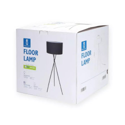 Lampa podłogowa metalowa 145 cm czarna z gwintem E27 do wnętrz