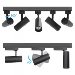 Reflektor LED 10W 4000K 800lm czarny dwuprzewodowy do wnętrz