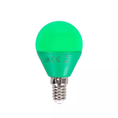 Żarówka LED G45 4W zielona E14 180° 15000h żywotności 1 sztuka