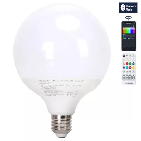 Żarówka LED E27 4.9W RGB+CCT 2700-6500K do wnętrz Bluetooth Mesh