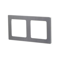 Panel aluminiowy srebrny do podwójnego włącznika 82x153x8 mm