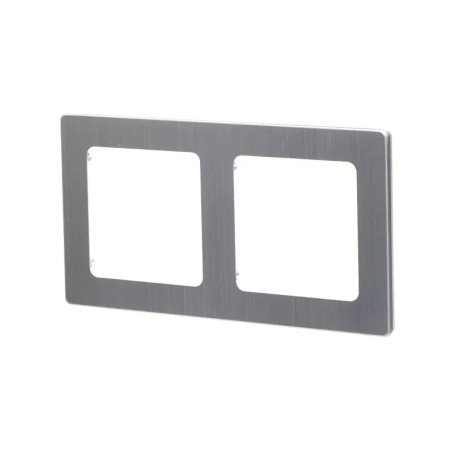 Panel aluminiowy srebrny do podwójnego włącznika 82x153x8 mm
