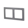 Panel aluminiowy srebrny do podwójnego włącznika 82x153x8 mm