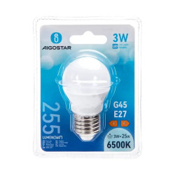 Żarówka LED E27 3W chłodna biel 6500K 255 lm, biała, plastikowa