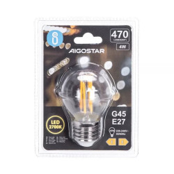 Żarówka LED filamentowa G45 E27 4W 2700K przezroczysta 470lm