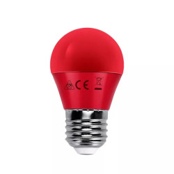 Żarówka LED E27 4W czerwona G45 do dekoracji i nastrojowego oświetlenia
