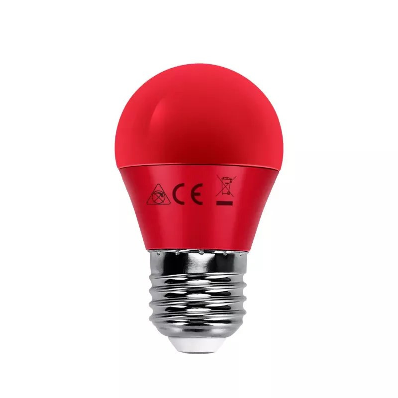 Żarówka LED E27 4W czerwona G45 do dekoracji i nastrojowego oświetlenia