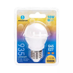 Żarówka LED E27 10W 3000K biała 935lm szeroki kąt G45