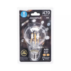 Żarówka LED filamentowa A60 E27 4W 2700K przezroczysta szklana