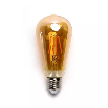 Żarówka LED filamentowa ST64 E27 4W 2200K bursztynowa szklana