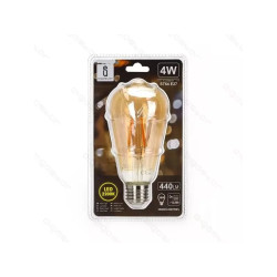 Żarówka LED filamentowa ST64 E27 4W 2200K bursztynowa szklana