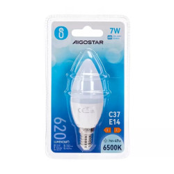 Żarówka LED C37 E14 7W zimna barwa 6500K 620lm biała