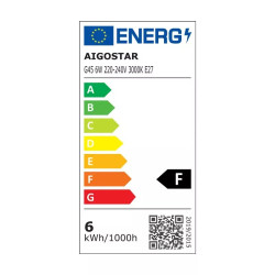 Żarówka LED E27 6W 3000K 510lm G45 do wnętrz biała plastikowa