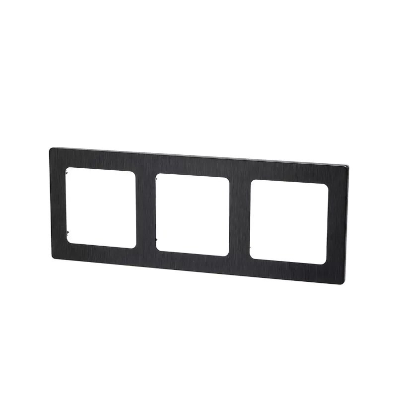 Panel ramka potrójna podtynkowa czarna z aluminium 82x224x8 mm