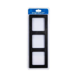 Panel ramka potrójna podtynkowa czarna z aluminium 82x224x8 mm