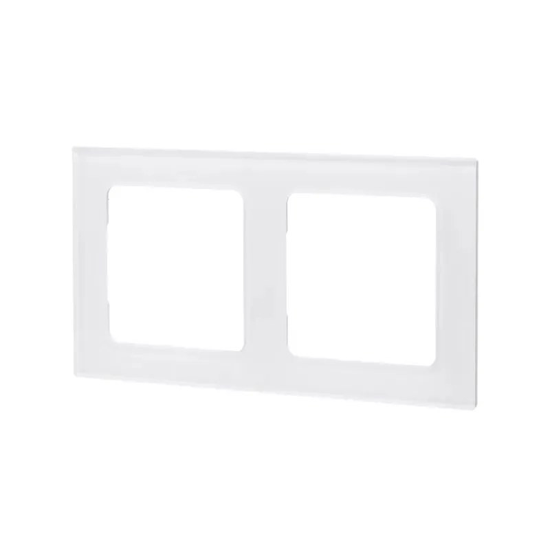 Panel szklany biały do montażu podtynkowego 82x153x8 mm podwójny